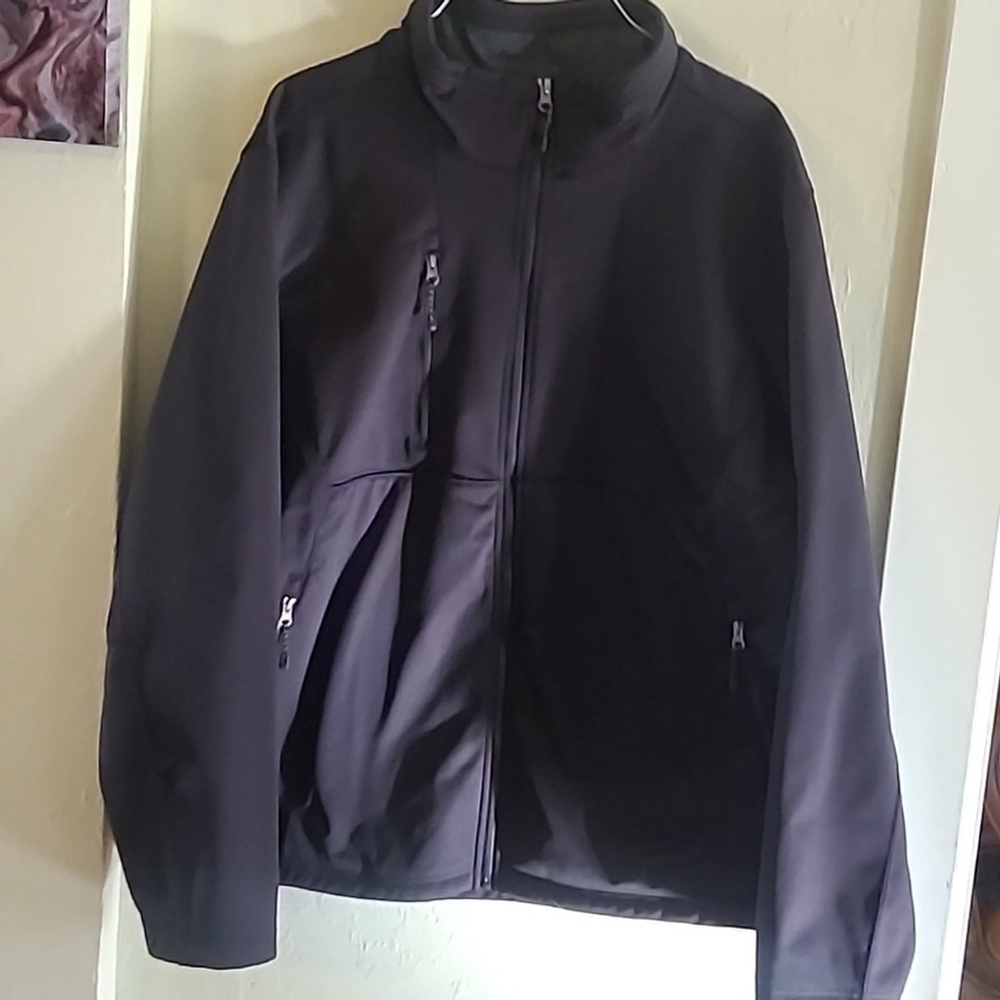 Swiss Tech dark gray 3 front Pocket, zipup jacket sz Large. (#1474)